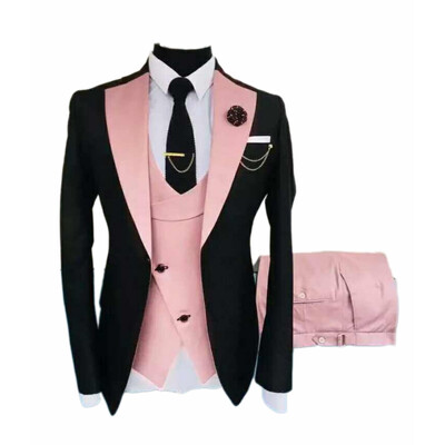Costume pentru bărbați 3 piese croite cel mai bun bărbat mire smoking de nuntă slim fit jacquard blazer bicolor jachetă vestă pantaloni smoking îmbrăcăminte
