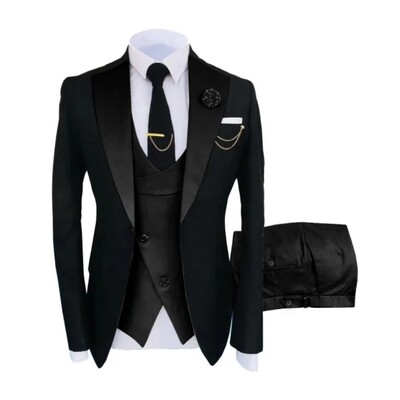 Costume pentru bărbați 3 piese croite cel mai bun bărbat mire smoking de nuntă slim fit jacquard blazer bicolor jachetă vestă pantaloni smoking îmbrăcăminte