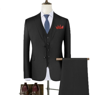 Costume pentru bărbați Nuntă 3 bucăți 2 set complet de înaltă calitate, elegante, de lux, veste de modă, vestă, pantaloni, blaze, 2024, costume formale pentru adulți