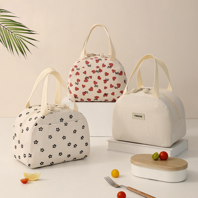 Pārnēsājamas velveta pusdienu somas, siltumizolācijas pusdienu kastes uzglabāšanas soma sievietēm pusdienu kastes soma piknika glabāšanai liela ietilpība