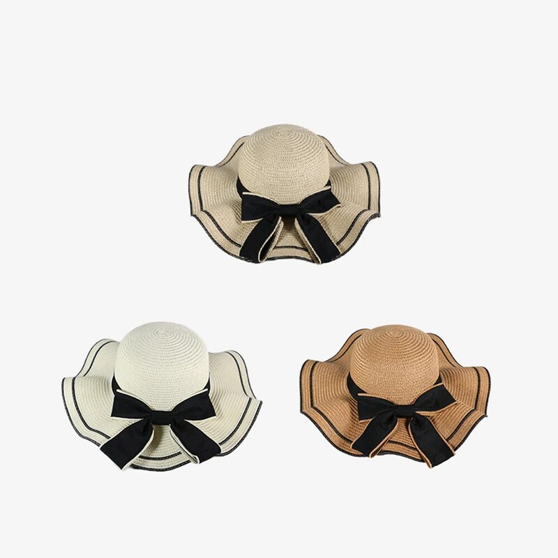 Ljetna plaža Slamnati šešir za zaštitu od sunca za žene, svježe lice Putna svestrana šešir za sunčanje Šešir sa suncobranom