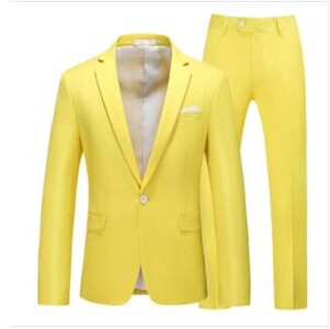 Karaliskais zils uzvalks, 2 daļīgs vīriešu komplekts, kāzu ballītes svinīga kleita, žakete un bikses, Āzijas izmērs, melns balts, dzeltens pelēks