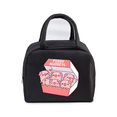 Prijenosne torbe za ručak s otisnutim svinjama brze hrane Žene Muškarci Toplinska izolacija Kutija za ručak Torba za pohranu Crtići Djeca Bento torba za ručak