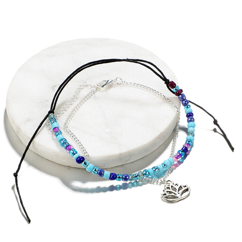 Europos ir Amerikos nauji papuošalai tuščiavidurių lapų gėlių karoliukų lapų gėlių lotoso dviejų dalių rinkinys