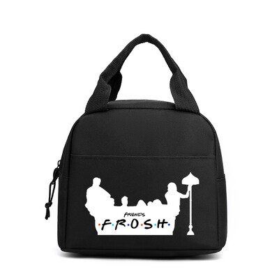 Skolotāju drukāšanas pusdienu soma Draugi TV šovs brīvā dabā pikniks Ēdienu soma sievietēm vīriešiem liela ietilpība pārnēsājama viegla pusdienu rokassomiņa