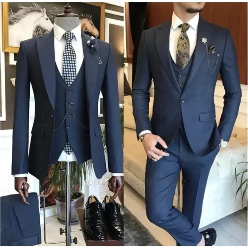 3 piese New Business Khaki Formal Costume pentru bărbați Slim Fit Nunta Mire Bal Terno Masculino Personalizat Blazer Jachetă Vesta Pantaloni Set