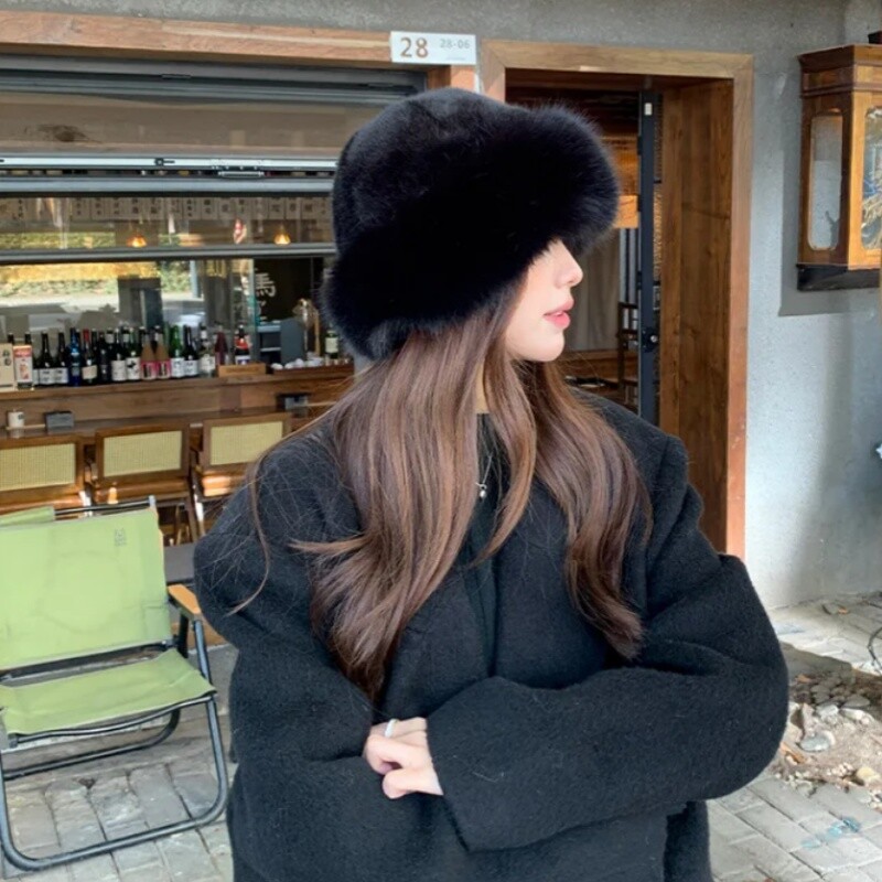 2025Nou șapcă de blană pentru femei, pălărie de blană, șapcă de protecție pentru urechi, de lux, iarnă, pălărie mongolă, din pluș, pufos, călărie, șapcă caldă