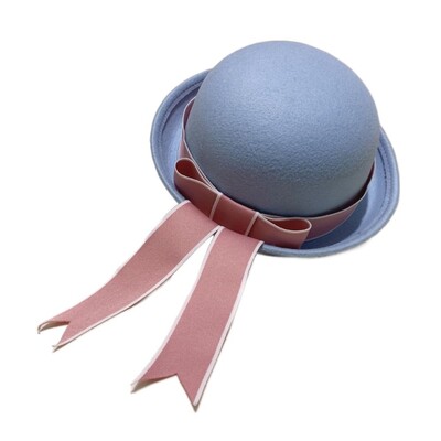 Modes japāņu stila filcs Fedora cepures kupols, mīksts Panamas vāciņš Eleganta, salda Bowknot kausa cepure rudens ziemai