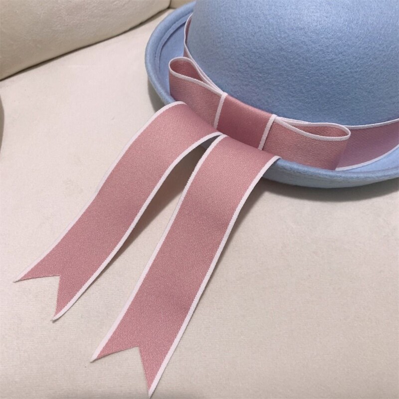 Modes japāņu stila filcs Fedora cepures kupols, mīksts Panamas vāciņš Eleganta, salda Bowknot kausa cepure rudens ziemai