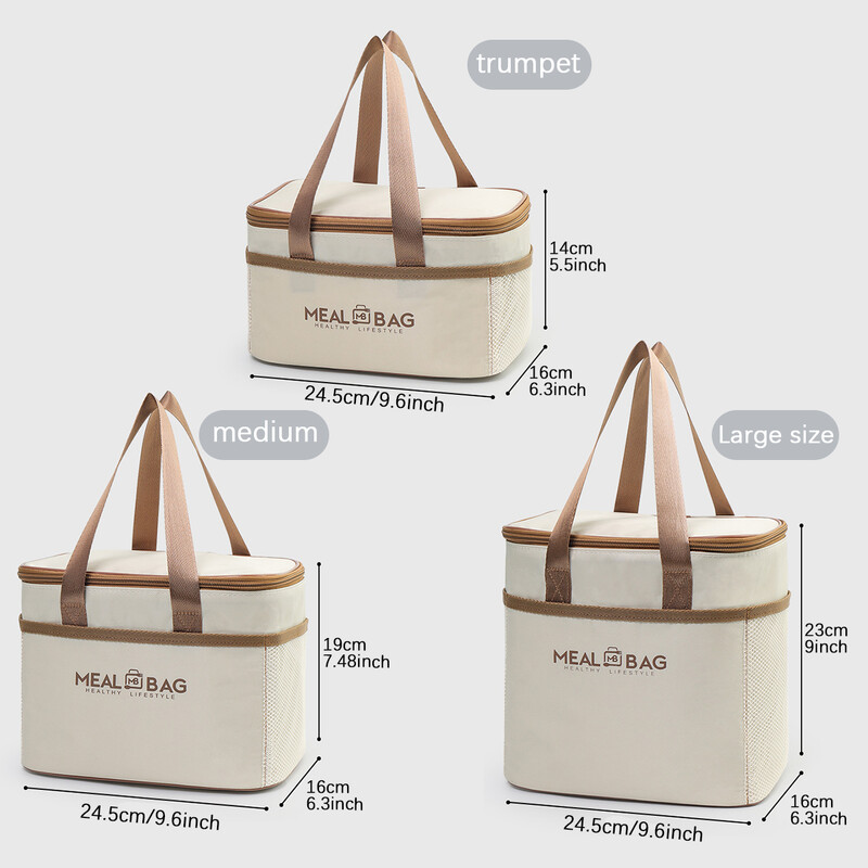 Geantă portabilă pentru prânz Cutie izolată pentru alimente Cutie izolată cu cureaua de umăr impermeabilă, geantă pentru cutie de prânz de mână, aluminiu proaspăt 01