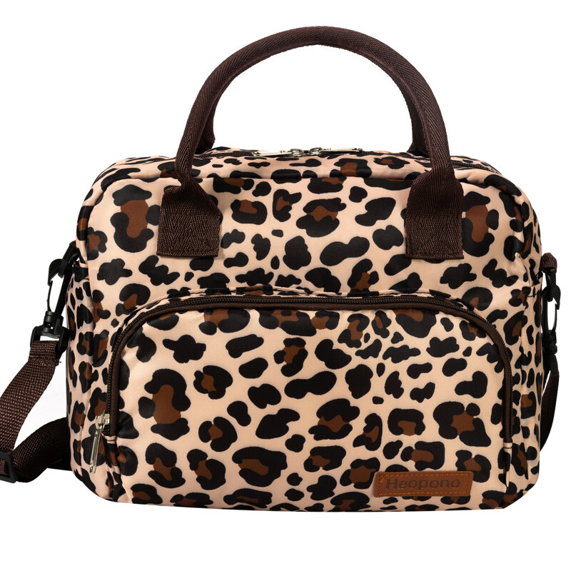 Oxford platnena torba za ručak s leopard printom velikog kapaciteta, američka moderna minimalistička ručna vrećica za led za mame
