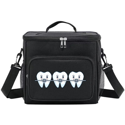 Organizator termic Geantă de prânz Geantă de prânz Genți izolate Cutie frigorifică pentru depozitare umăr de camping Geantă de prânz pentru bărbați și femei Seria de dinți