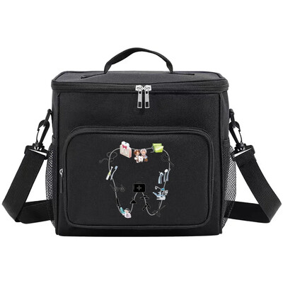 Organizator termic Geantă de prânz Geantă de prânz Genți izolate Cutie frigorifică pentru depozitare umăr de camping Geantă de prânz pentru bărbați și femei Seria de dinți