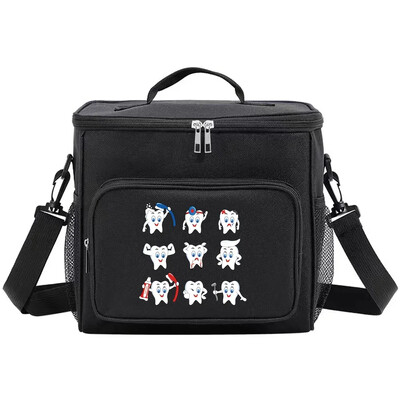 Organizator termic Geantă de prânz Geantă de prânz Genți izolate Cutie frigorifică pentru depozitare umăr de camping Geantă de prânz pentru bărbați și femei Seria de dinți