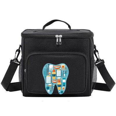 Organizator termic Geantă de prânz Geantă de prânz Genți izolate Cutie frigorifică pentru depozitare umăr de camping Geantă de prânz pentru bărbați și femei Seria de dinți