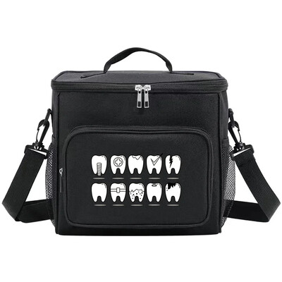 Organizator termic Geantă de prânz Geantă de prânz Genți izolate Cutie frigorifică pentru depozitare umăr de camping Geantă de prânz pentru bărbați și femei Seria de dinți