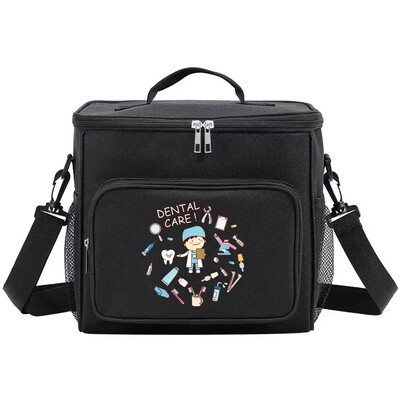 Organizator termic Geantă de prânz Geantă de prânz Genți izolate Cutie frigorifică pentru depozitare umăr de camping Geantă de prânz pentru bărbați și femei Seria de dinți