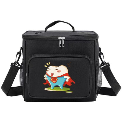 Organizator termic Geantă de prânz Geantă de prânz Genți izolate Cutie frigorifică pentru depozitare umăr de camping Geantă de prânz pentru bărbați și femei Seria de dinți