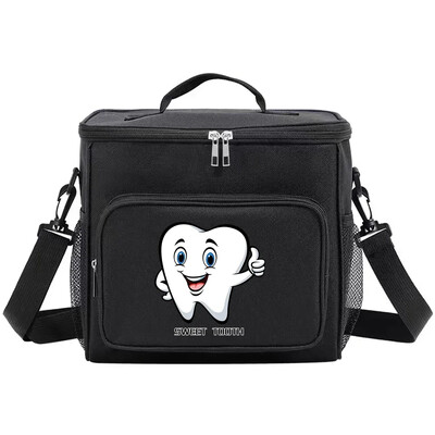 Organizator termic Geantă de prânz Geantă de prânz Genți izolate Cutie frigorifică pentru depozitare umăr de camping Geantă de prânz pentru bărbați și femei Seria de dinți