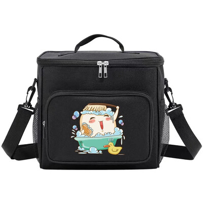 Organizator termic Geantă de prânz Geantă de prânz Genți izolate Cutie frigorifică pentru depozitare umăr de camping Geantă de prânz pentru bărbați și femei Seria de dinți