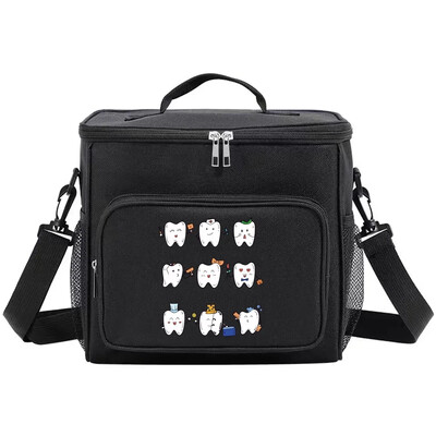 Organizator termic Geantă de prânz Geantă de prânz Genți izolate Cutie frigorifică pentru depozitare umăr de camping Geantă de prânz pentru bărbați și femei Seria de dinți