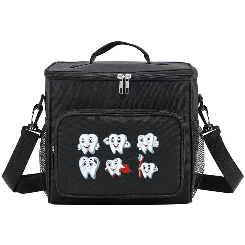 Organizator termic Geantă de prânz Geantă de prânz Genți izolate Cutie frigorifică pentru depozitare umăr de camping Geantă de prânz pentru bărbați și femei Seria de dinți