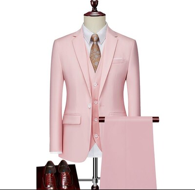 Seturi pentru bărbați verde smarald, costume de afaceri ocazional de culoare solidă / pentru bărbați, cu un singur buton, sacouri, haină, vestă, pantaloni, pantaloni