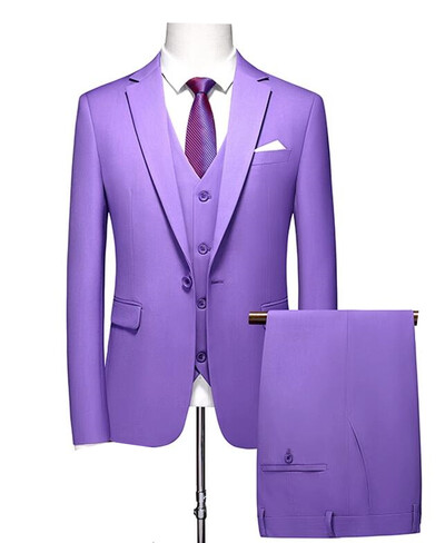 Seturi pentru bărbați verde smarald, costume de afaceri ocazional de culoare solidă / pentru bărbați, cu un singur buton, sacouri, haină, vestă, pantaloni, pantaloni