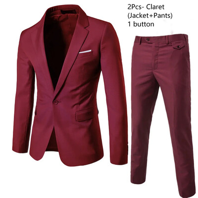 Costume pentru barbati nunta set elegant 2 piese jachete vesta pantaloni sacouri de lux tinuta formala moda clasica complet 2024 costum