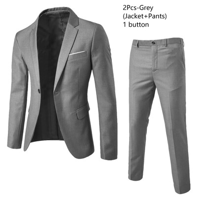 Costume pentru barbati nunta set elegant 2 piese jachete vesta pantaloni sacouri de lux tinuta formala moda clasica complet 2024 costum