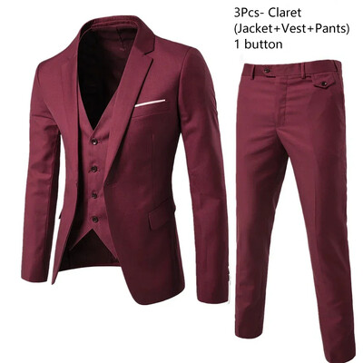 Costume pentru barbati nunta set elegant 2 piese jachete vesta pantaloni sacouri de lux tinuta formala moda clasica complet 2024 costum
