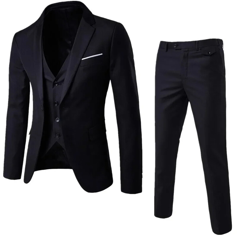 Costume pentru barbati nunta set elegant 2 piese jachete vesta pantaloni sacouri de lux tinuta formala moda clasica complet 2024 costum