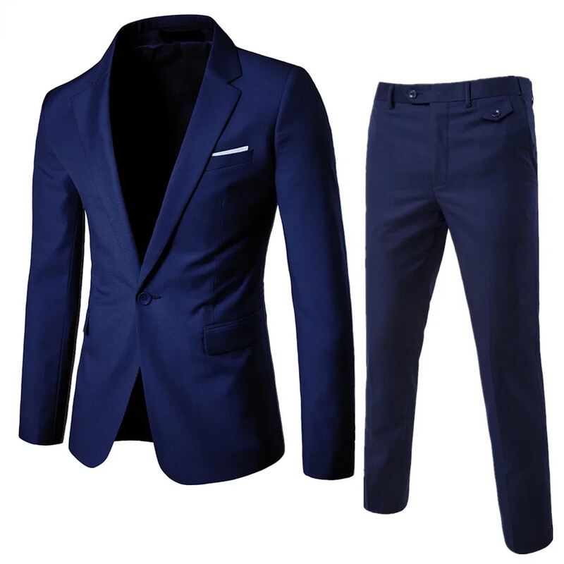 Costume pentru barbati nunta set elegant 2 piese jachete vesta pantaloni sacouri de lux tinuta formala moda clasica complet 2024 costum