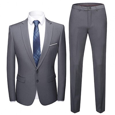 1 set pantaloni blazer de culoare uni guler răsturnat mânecă lungă slim fit doi nasturi costum formal pentru nuntă banchet bal