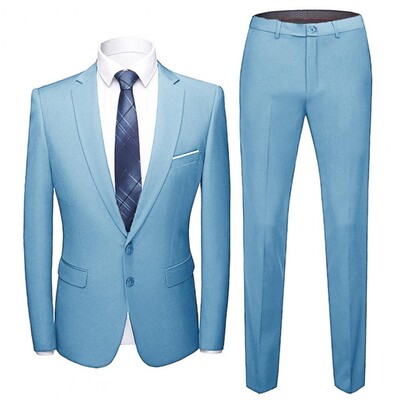 1 set pantaloni blazer de culoare uni guler răsturnat mânecă lungă slim fit doi nasturi costum formal pentru nuntă banchet bal