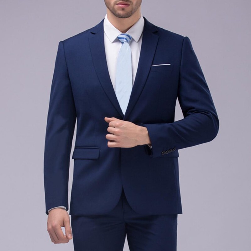 1 set pantaloni blazer de culoare uni guler răsturnat mânecă lungă slim fit doi nasturi costum formal pentru nuntă banchet bal