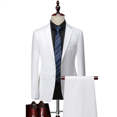 Vīriešu biznesa 3 gabalu uzvalku komplekti / vīriešu līgavainis kāzu bankets vienkrāsains augstas klases pielāgots liela izmēra zīmola bleizeri jaka mētelis