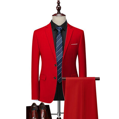 Vīriešu biznesa 3 gabalu uzvalku komplekti / vīriešu līgavainis kāzu bankets vienkrāsains augstas klases pielāgots liela izmēra zīmola bleizeri jaka mētelis