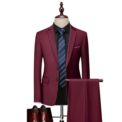 Vīriešu biznesa 3 gabalu uzvalku komplekti / vīriešu līgavainis kāzu bankets vienkrāsains augstas klases pielāgots liela izmēra zīmola bleizeri jaka mētelis