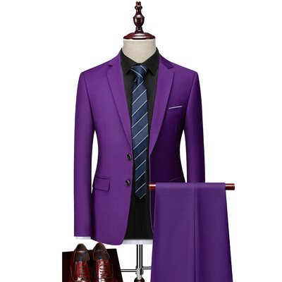 Vīriešu biznesa 3 gabalu uzvalku komplekti / vīriešu līgavainis kāzu bankets vienkrāsains augstas klases pielāgots liela izmēra zīmola bleizeri jaka mētelis
