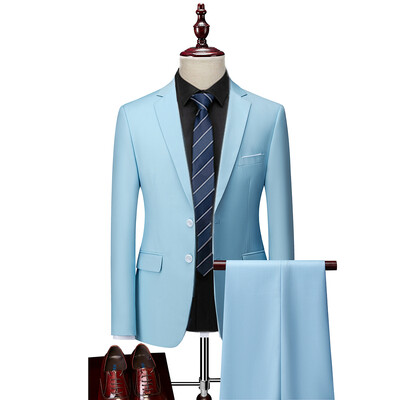 Vīriešu biznesa 3 gabalu uzvalku komplekti / vīriešu līgavainis kāzu bankets vienkrāsains augstas klases pielāgots liela izmēra zīmola bleizeri jaka mētelis