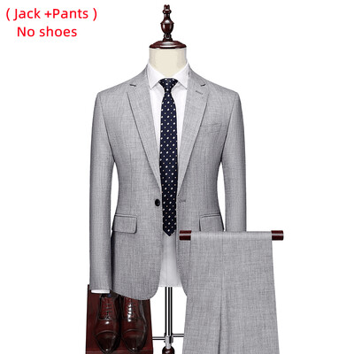 Jachetă + vestă + pantaloni / 2023 Costum subțire pentru bărbați de înaltă calitate. Formal de afaceri mire rochie socială de nuntă, albastru gri, smoking casual de înaltă calitate