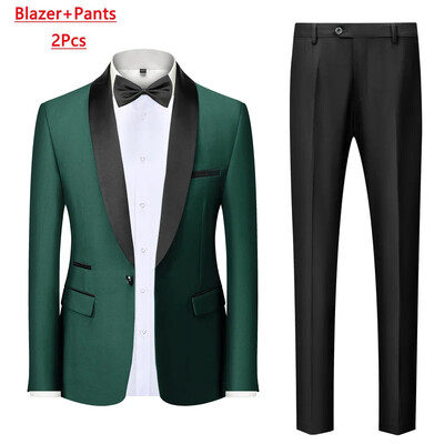 Jachetă M-6XL Vestă Pantaloni Culoare uni Costum formal de birou pentru bărbați de afaceri Rochie de mireasă de petrecere Blazer Vestă Pantaloni Tuxedo