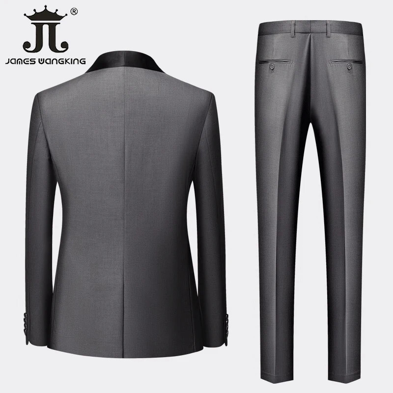 Jachetă M-6XL Vestă Pantaloni Culoare uni Costum formal de birou pentru bărbați de afaceri Rochie de mireasă de petrecere Blazer Vestă Pantaloni Tuxedo