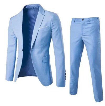 1 set costum bărbați elegant, costum de afaceri anti-deformare, slim fit, buzunare cu un buton, set de costum pentru nuntă