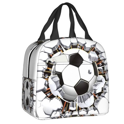 Soccer Splatz torba za ručak za žene Nogometni uzorak, prijenosni hladnjak, toplinski izolirana kutija za ručak, višenamjenska Bento kutija za hranu