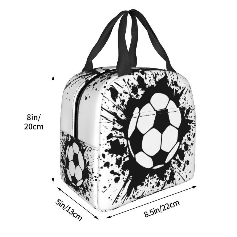 Soccer Splatz torba za ručak za žene Nogometni uzorak, prijenosni hladnjak, toplinski izolirana kutija za ručak, višenamjenska Bento kutija za hranu
