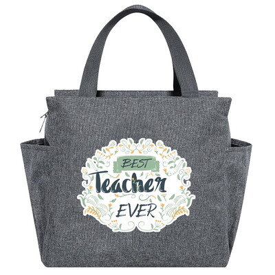 Saci de prânz izolate imprimate din seria Teacher Cutie multifuncțională pentru cină Geantă portabilă pentru picnic Pachet termic de mare capacitate pentru alimente