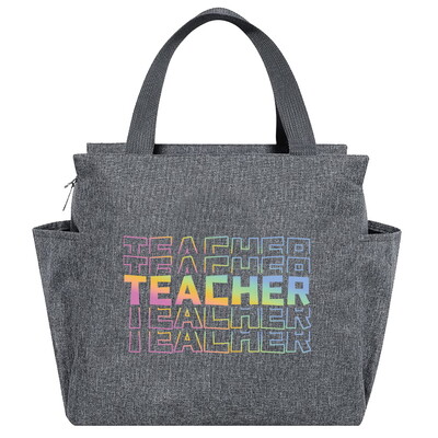 Saci de prânz izolate imprimate din seria Teacher Cutie multifuncțională pentru cină Geantă portabilă pentru picnic Pachet termic de mare capacitate pentru alimente