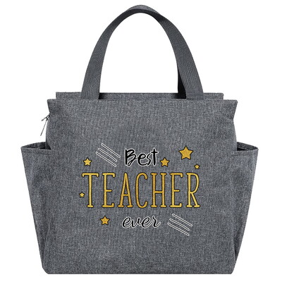 Saci de prânz izolate imprimate din seria Teacher Cutie multifuncțională pentru cină Geantă portabilă pentru picnic Pachet termic de mare capacitate pentru alimente